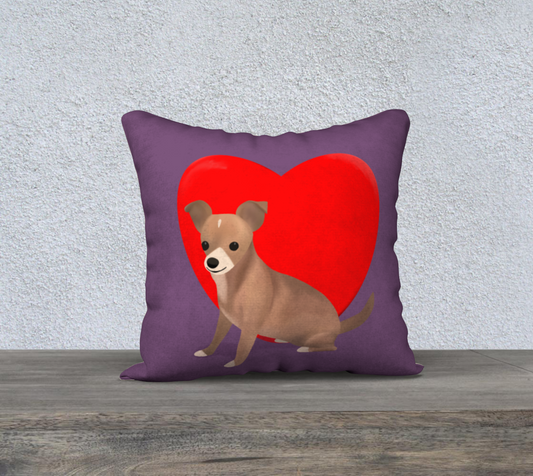 Heart Purple Bean 18" x 18" Pillow Case