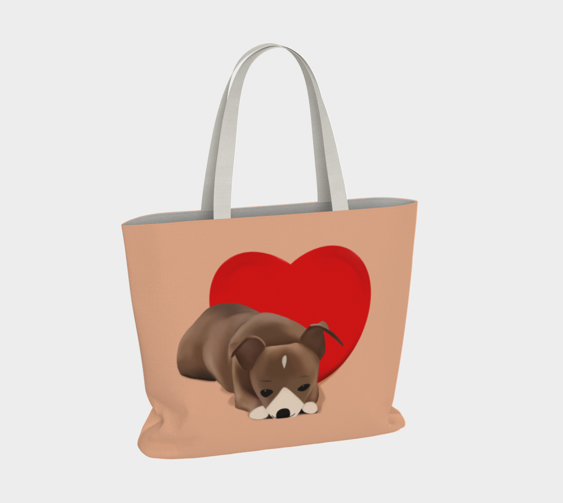 Sweet Heart Bean Large Tote (Size: 20” wide, 15” tall and 4” deep)