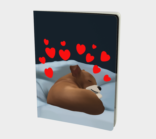 Sleeping Hearts Bean Notebook (Size: 7.25" by 10")