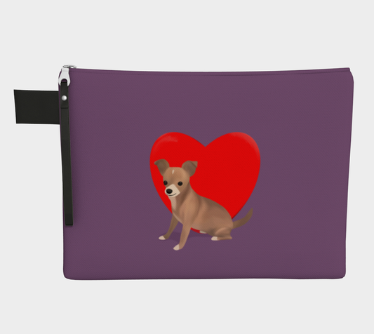 Heart Purple Bean Zipper Carry-all