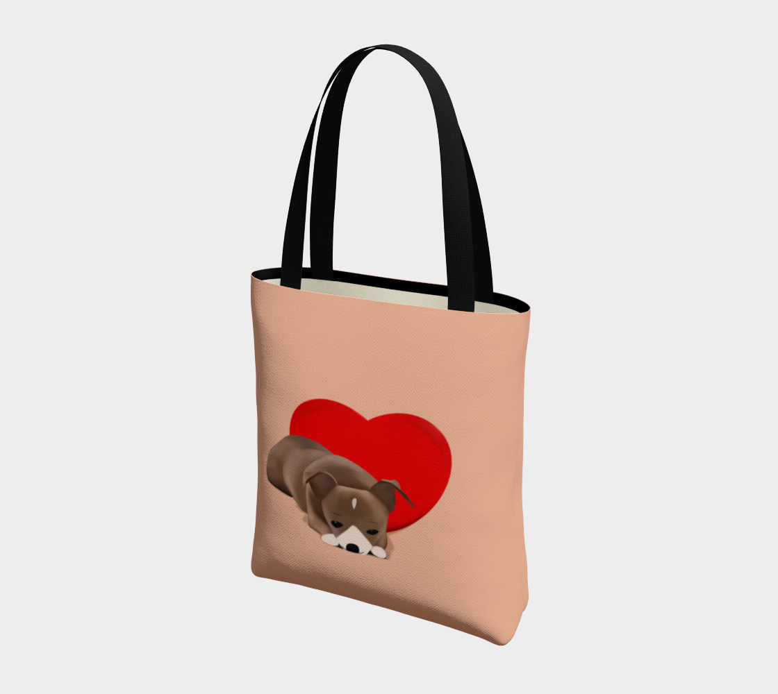 Sweet Heart Bean Tote (Size: 13" wide, x 16" tall, x 3" deep)