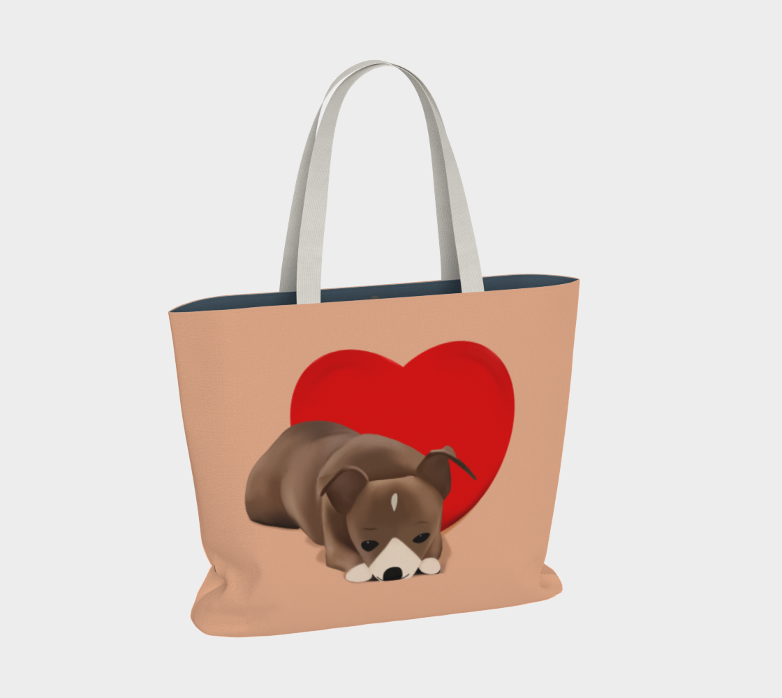 Sweet Heart Bean Large Tote (Size: 20” wide, 15” tall and 4” deep)