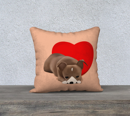 Sweet Heart Bean 18" x 18" Pillow Case