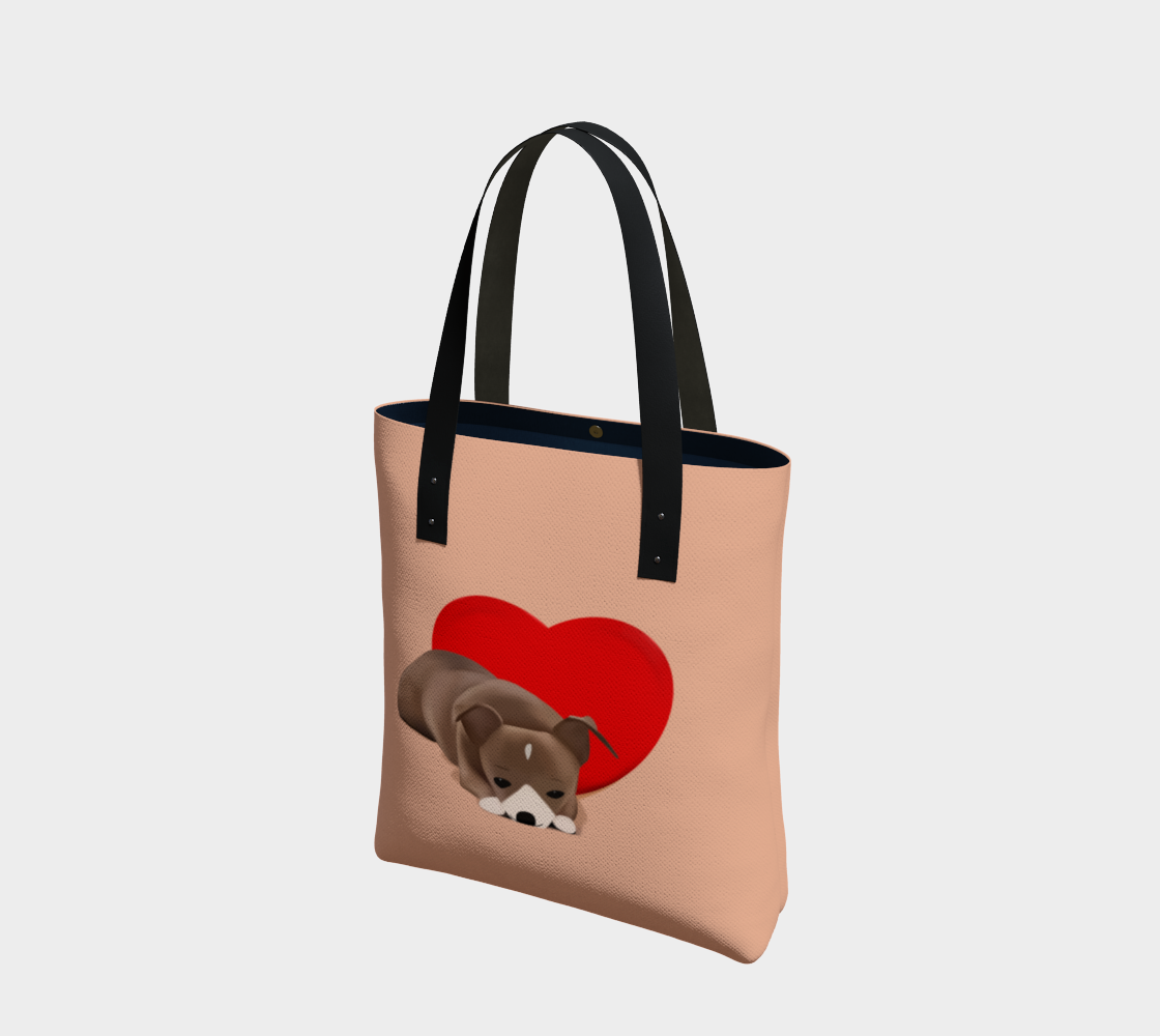 Sweet Heart Bean Tote (Size: 13" wide, x 16" tall, x 3" deep)