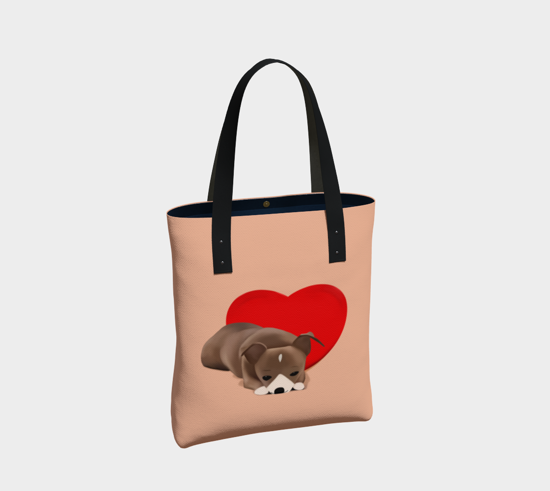 Sweet Heart Bean Tote (Size: 13" wide, x 16" tall, x 3" deep)