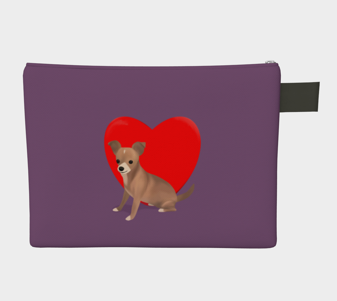 Heart Purple Bean Zipper Carry-all