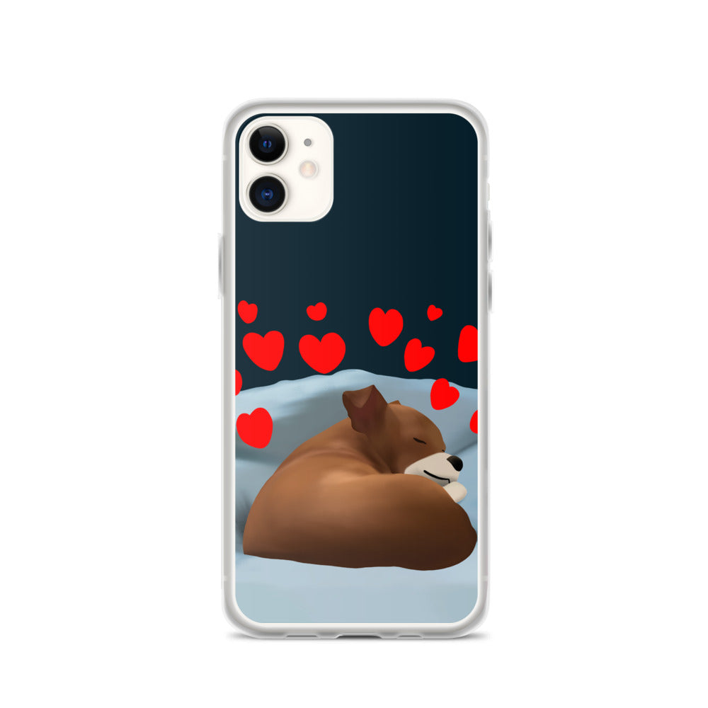 Sleeping Hearts Bean iPhone Case