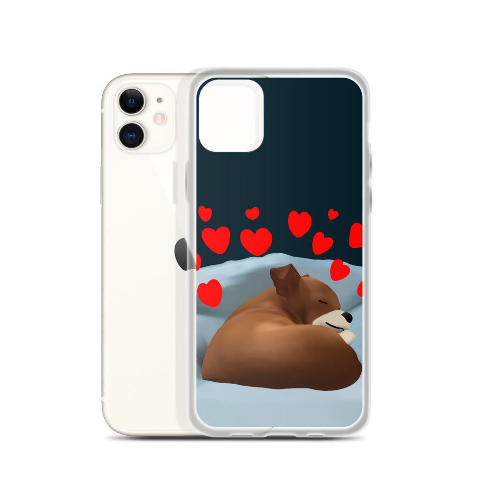 Sleeping Hearts Bean iPhone Case