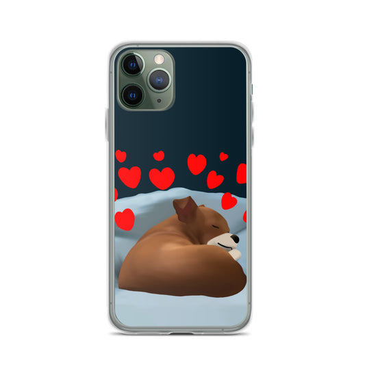 Sleeping Hearts Bean iPhone Case