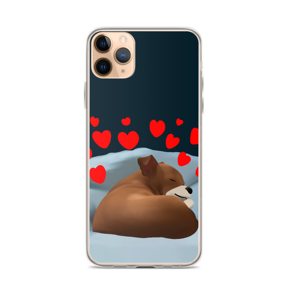 Sleeping Hearts Bean iPhone Case