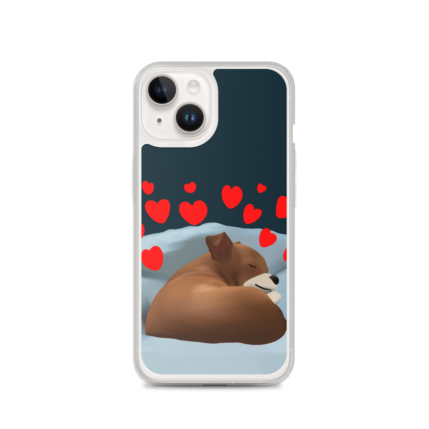 Sleeping Hearts Bean iPhone Case