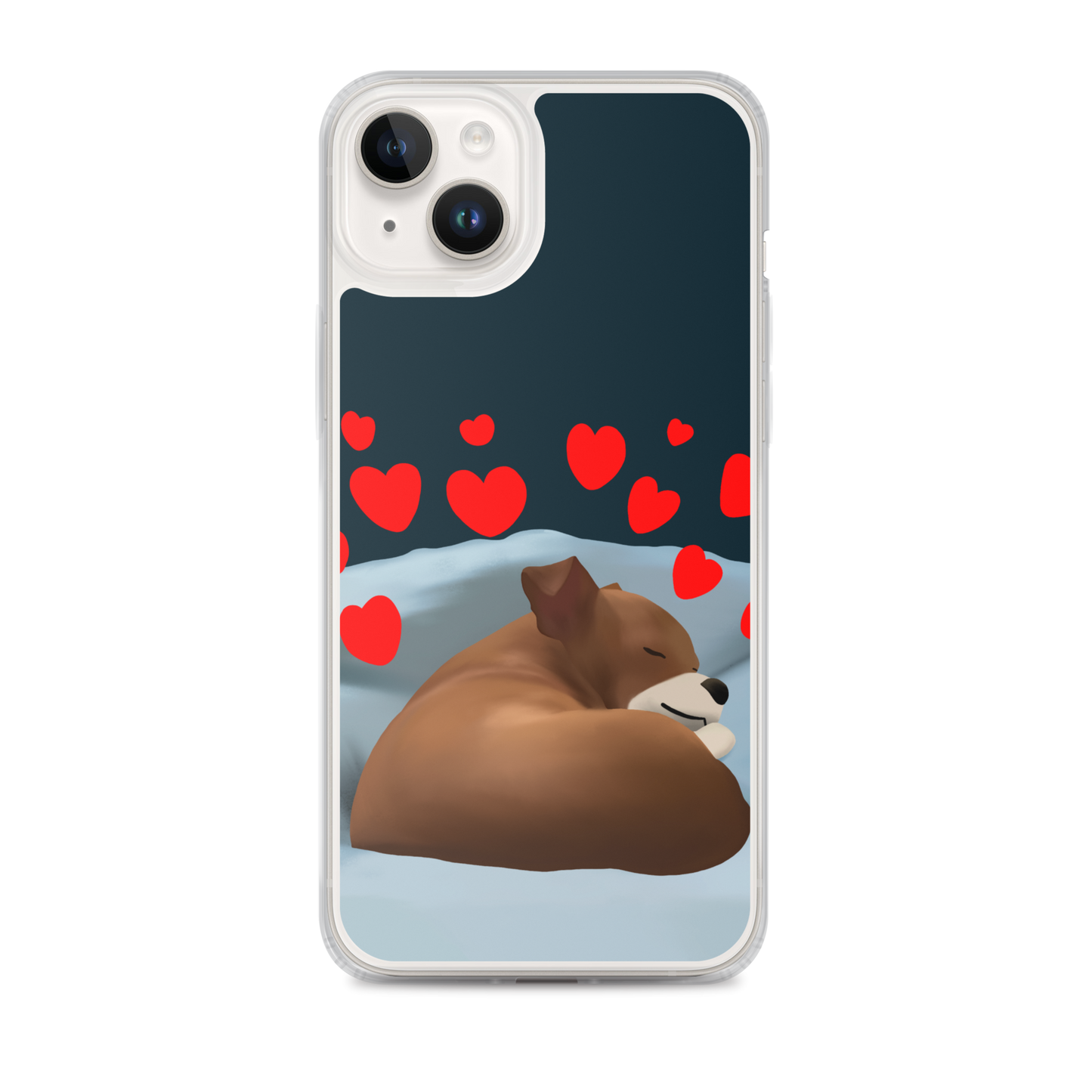 Sleeping Hearts Bean iPhone Case