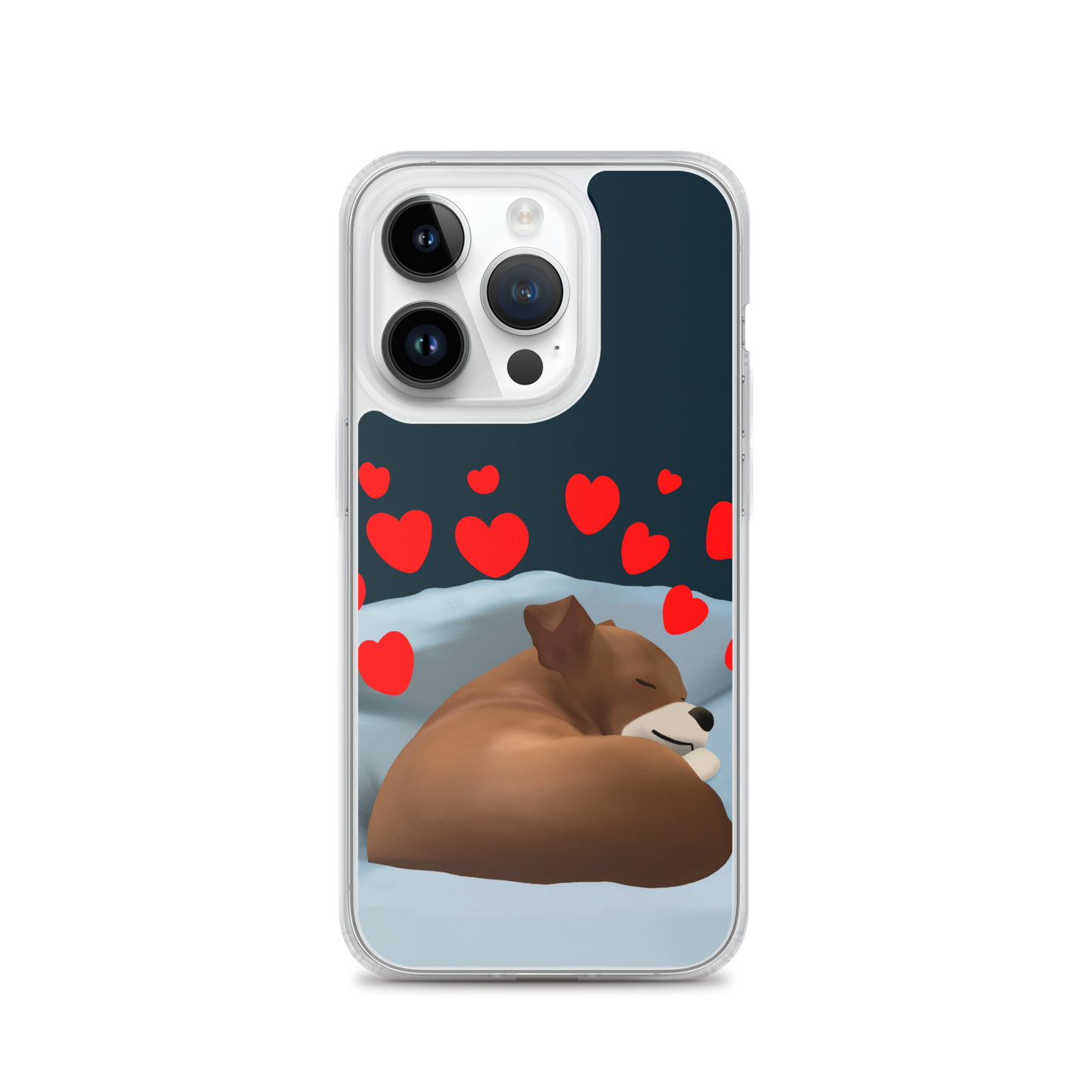 Sleeping Hearts Bean iPhone Case