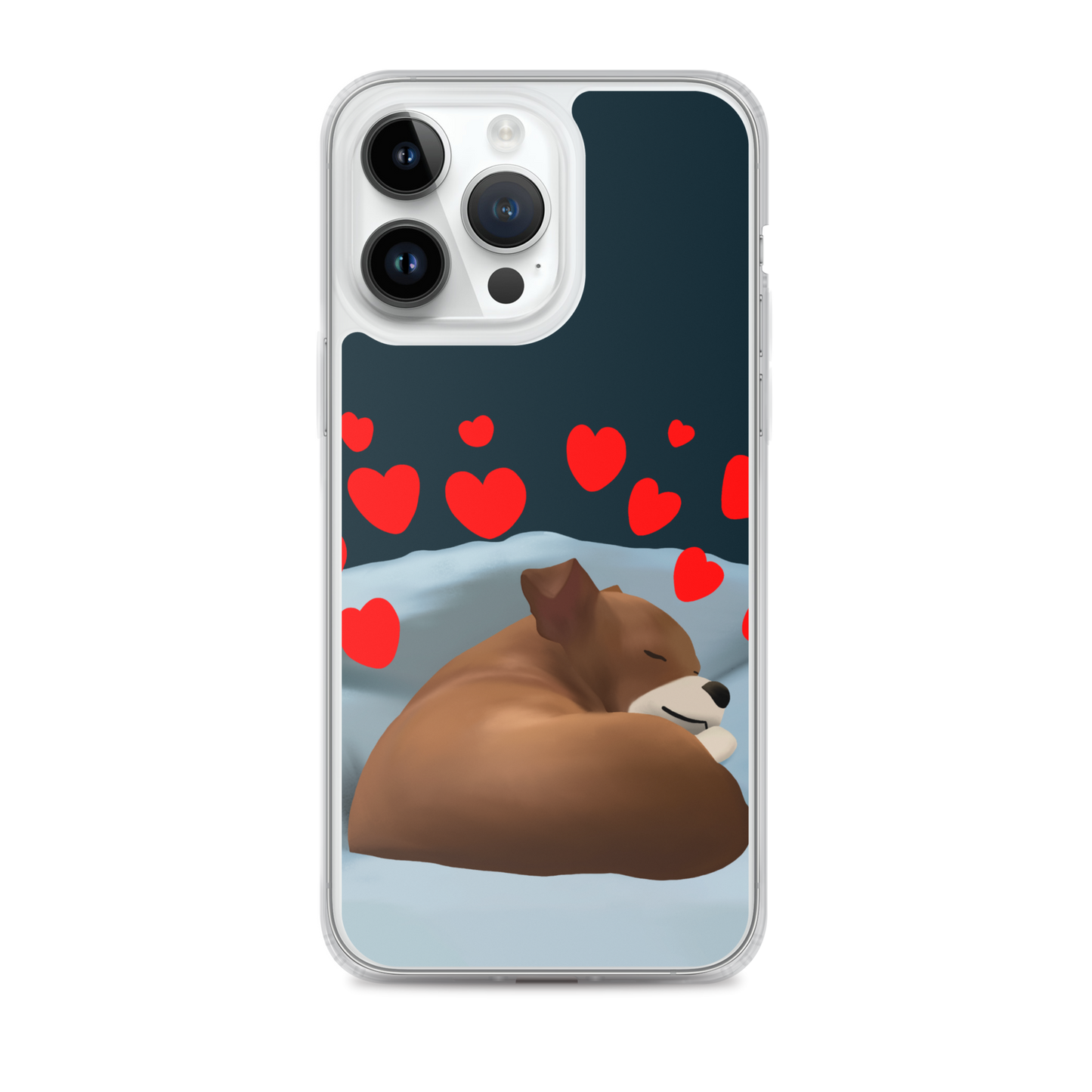 Sleeping Hearts Bean iPhone Case