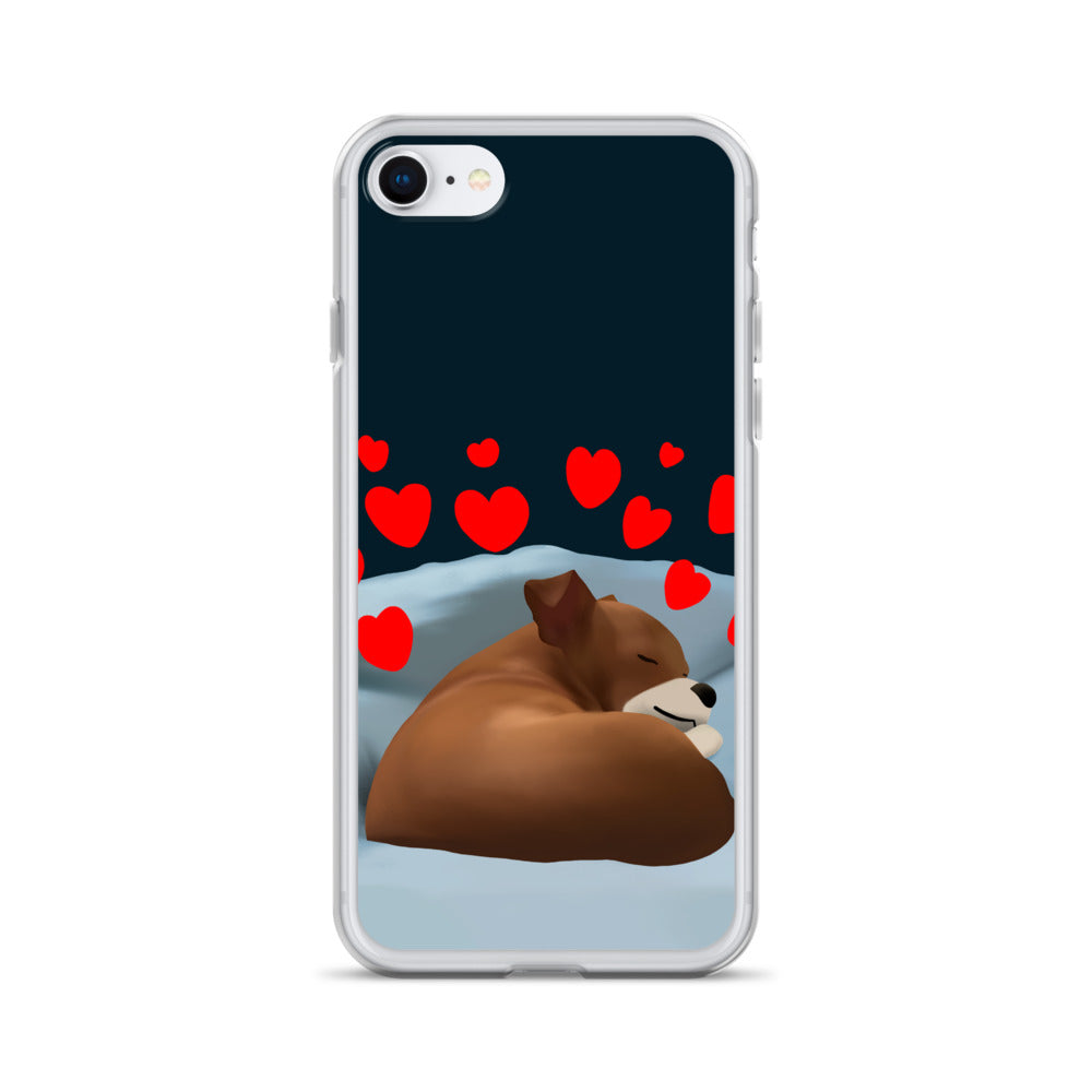 Sleeping Hearts Bean iPhone Case