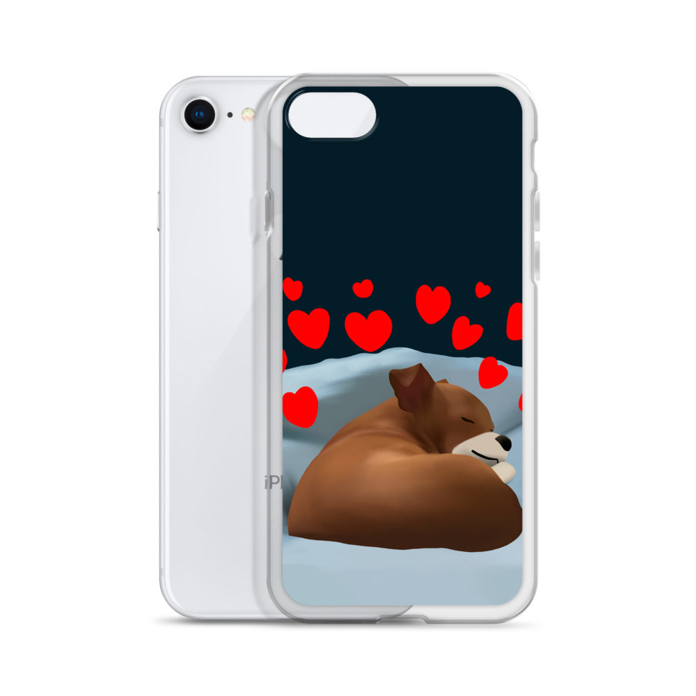 Sleeping Hearts Bean iPhone Case