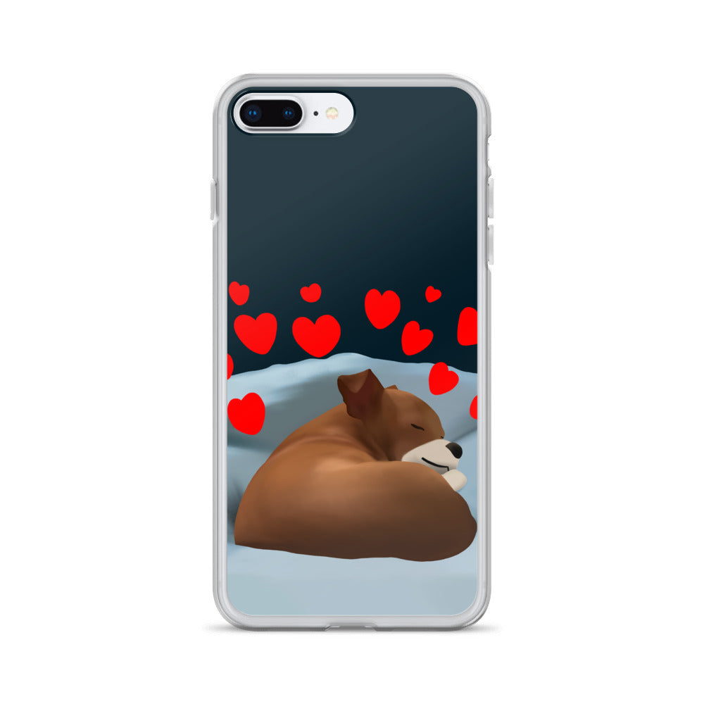 Sleeping Hearts Bean iPhone Case