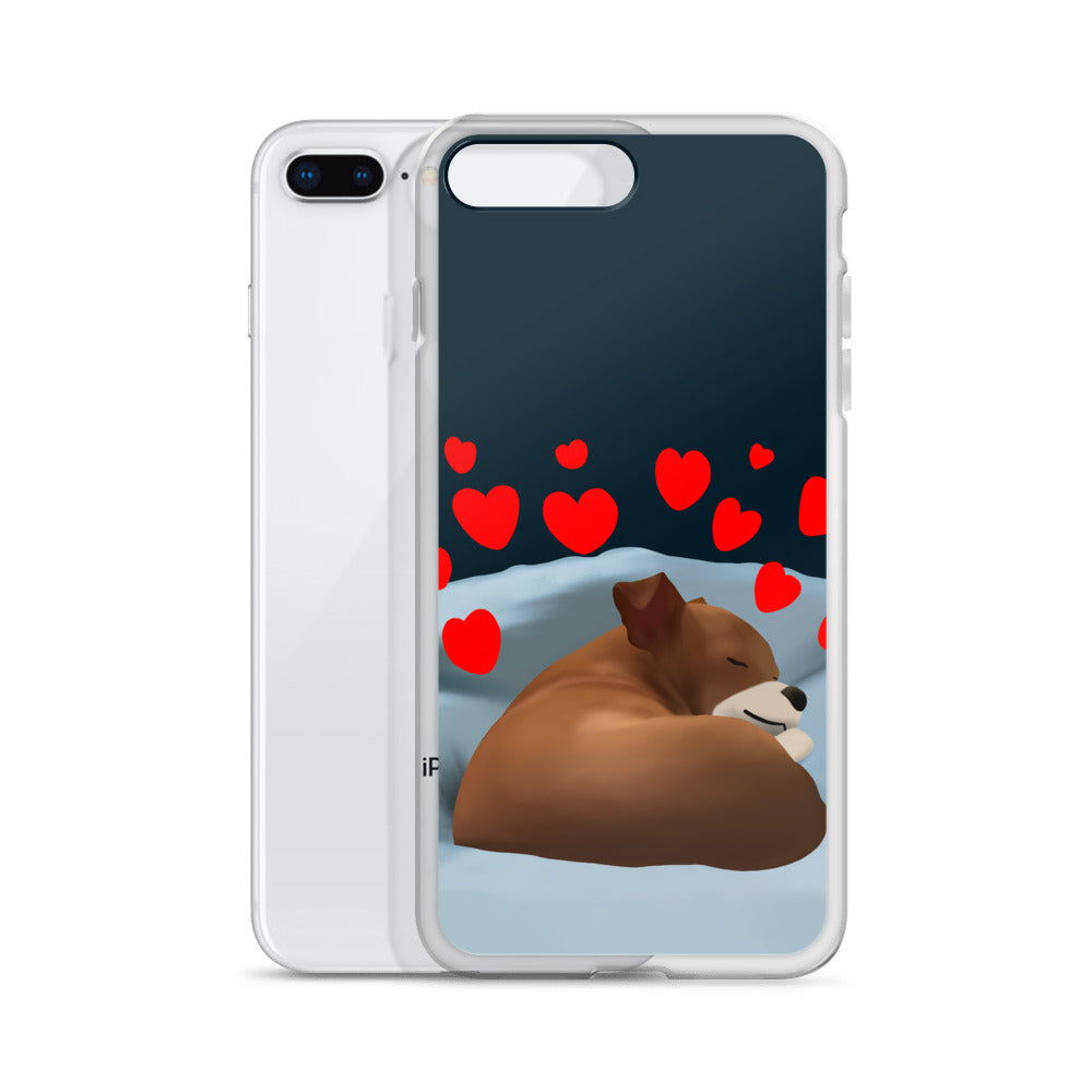 Sleeping Hearts Bean iPhone Case