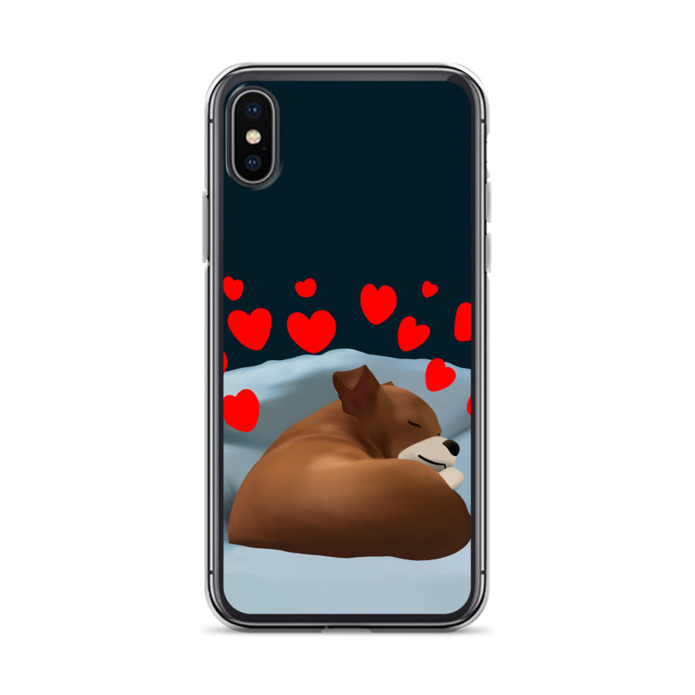 Sleeping Hearts Bean iPhone Case