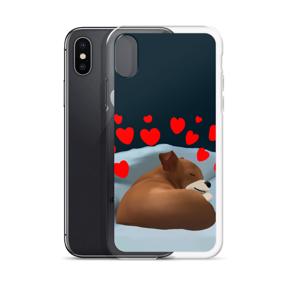 Sleeping Hearts Bean iPhone Case