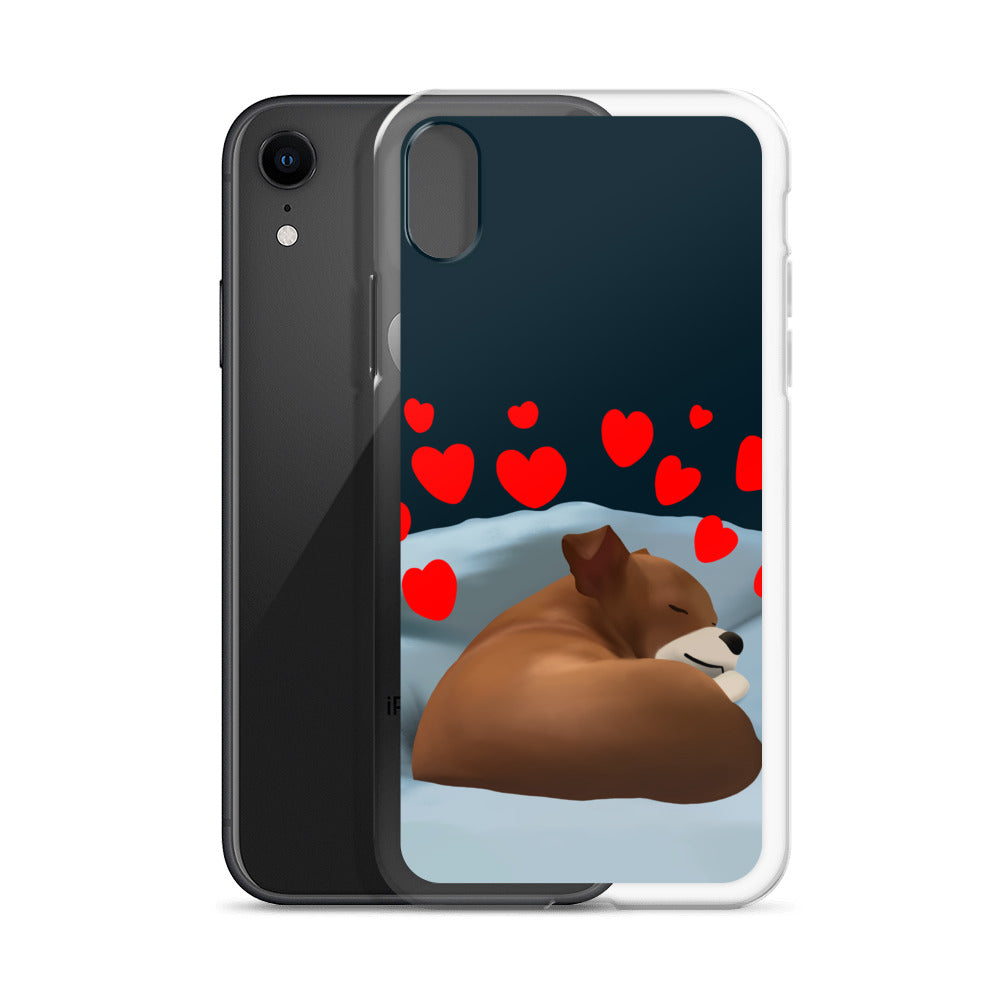 Sleeping Hearts Bean iPhone Case