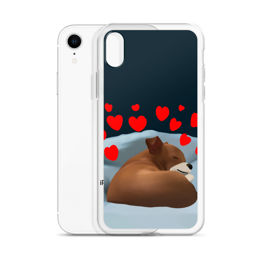 Sleeping Hearts Bean iPhone Case