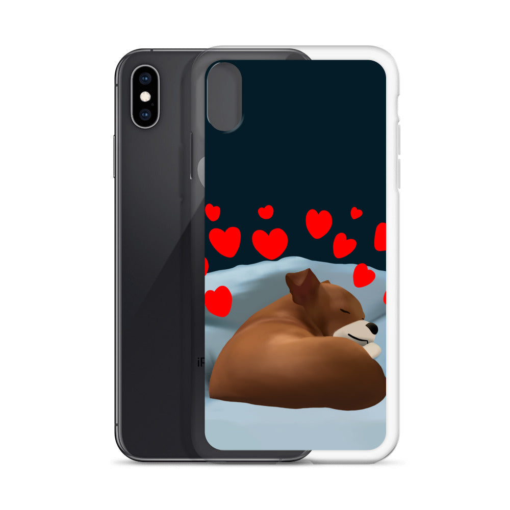 Sleeping Hearts Bean iPhone Case