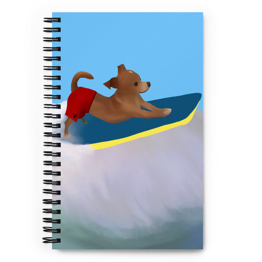 Surfin' Bean Soft-Touch Spiral Notebook (Size: 5.25″ × 8.25″)