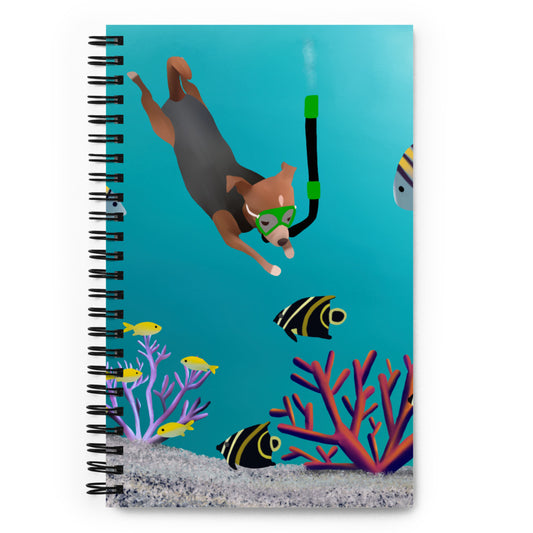 Scuba Bean Soft-Touch Spiral Notebook (Size: 5.25″ × 8.25″)