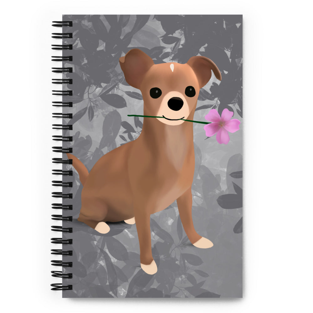 Flower Bean Soft-Touch Spiral Notebook (Size: 5.25″ × 8.25″)