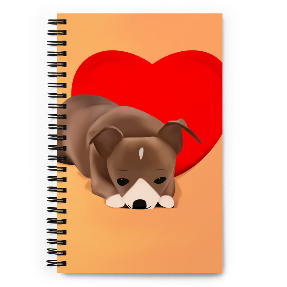 Sweet Heart Bean Soft-Touch Spiral Notebook (Size: 5.25″ × 8.25″)