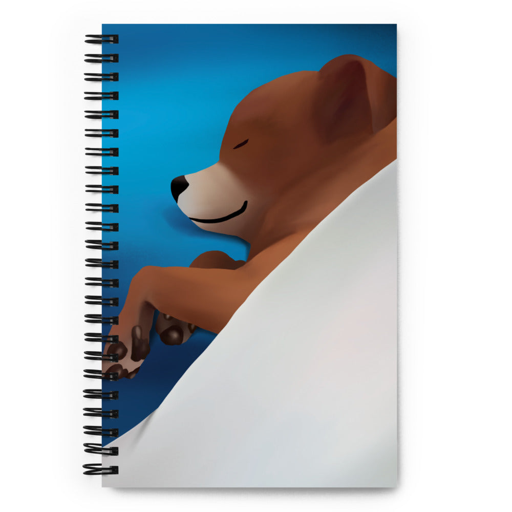 Sleepy Bean Soft-Touch Spiral Notebook (Size: 5.25″ × 8.25″)