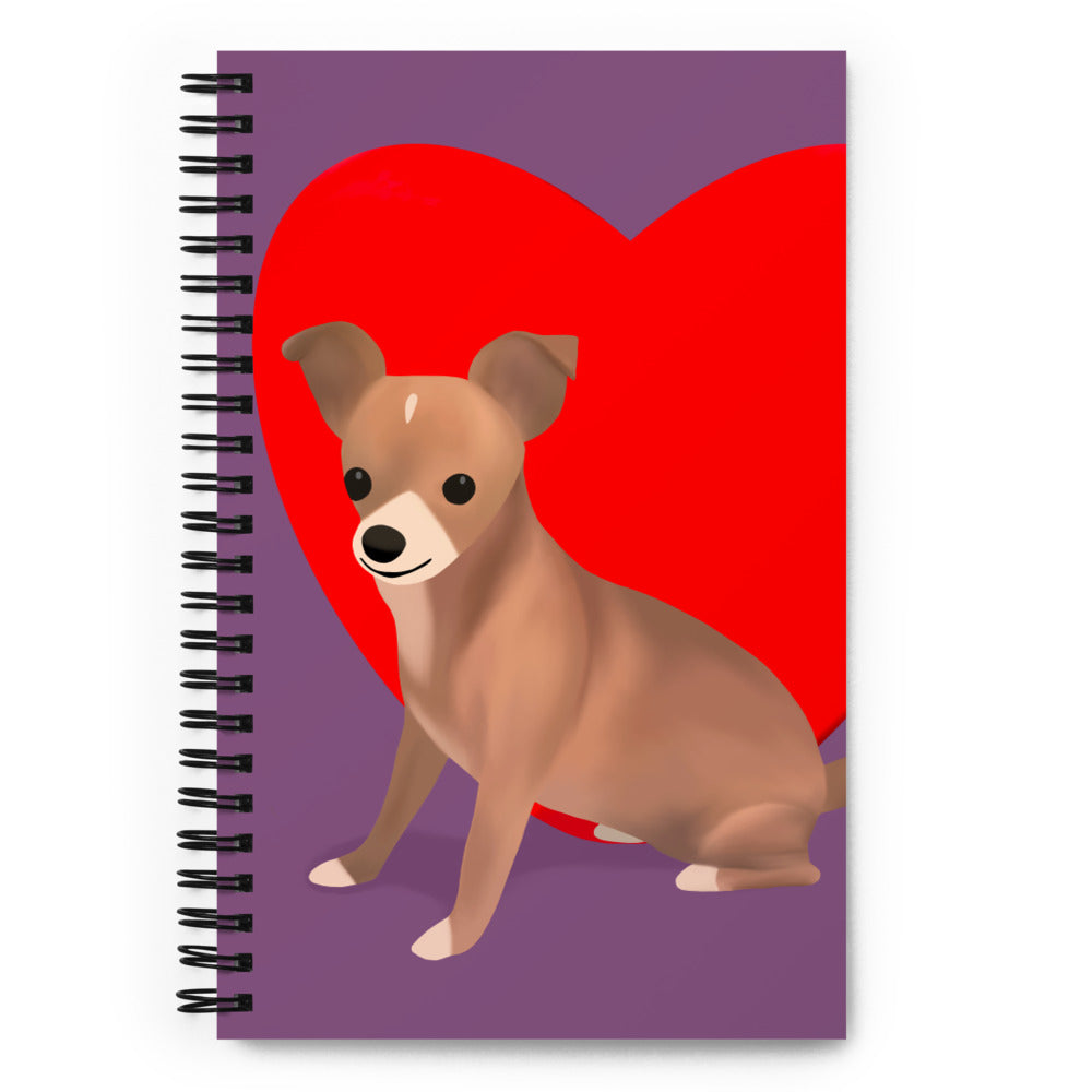 Heart Purple Bean Soft-Touch Spiral Notebook (Size: 5.25″ × 8.25″)