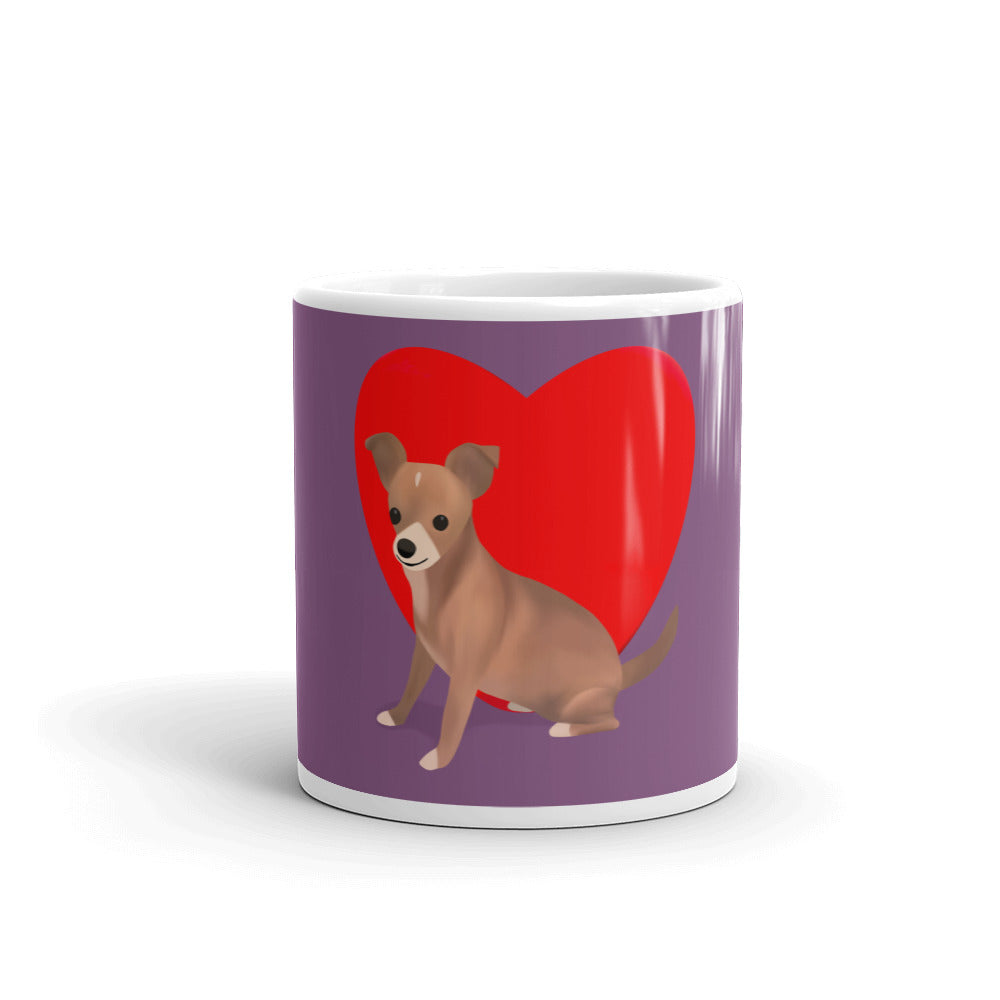 Heart Purple Bean Glossy Mug (11 oz or 15 oz)