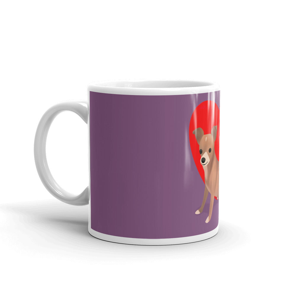 Heart Purple Bean Glossy Mug (11 oz or 15 oz)