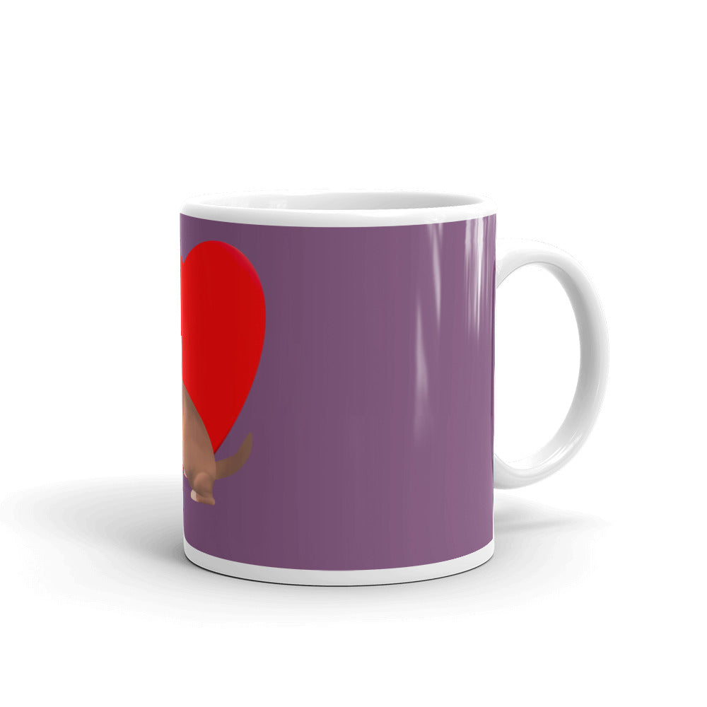 Heart Purple Bean Glossy Mug (11 oz or 15 oz)