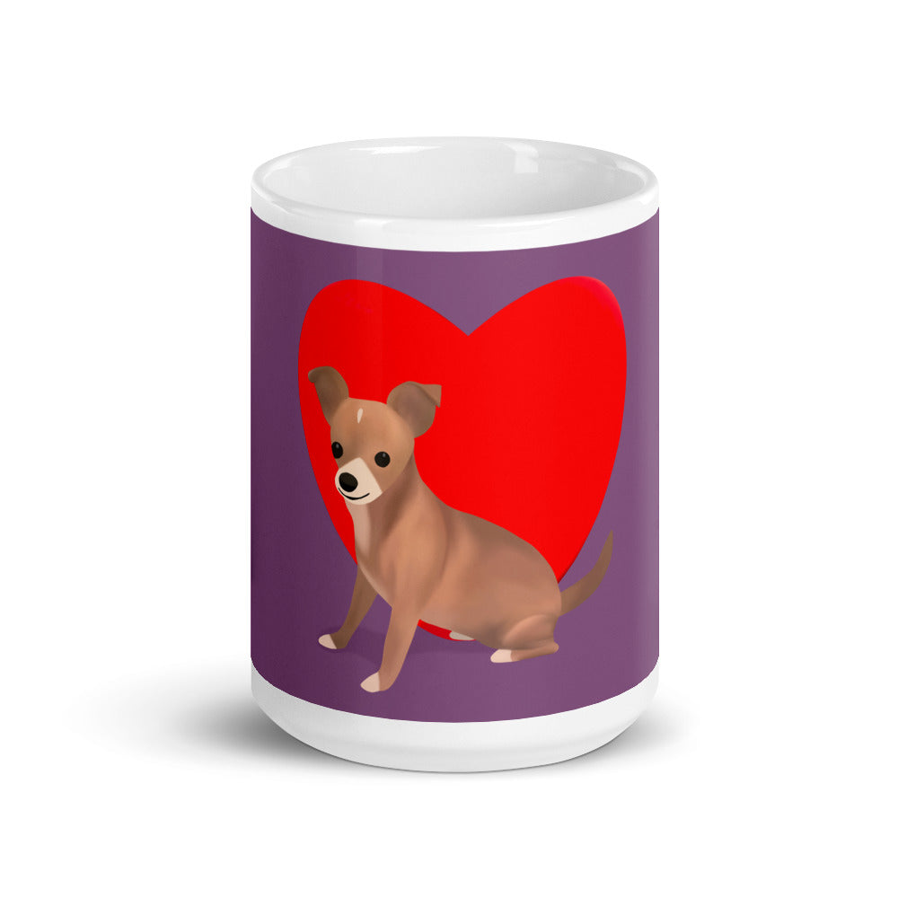 Heart Purple Bean Glossy Mug (11 oz or 15 oz)