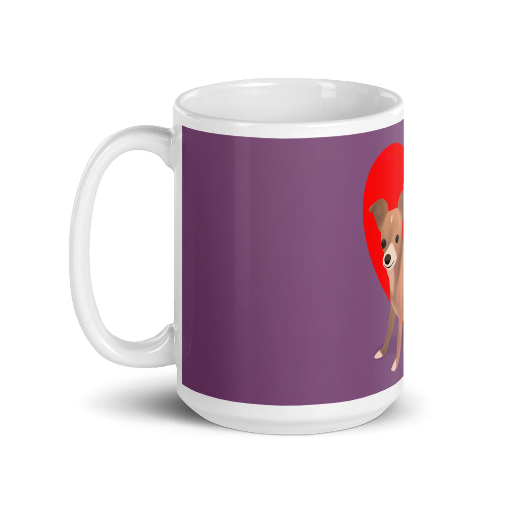 Heart Purple Bean Glossy Mug (11 oz or 15 oz)